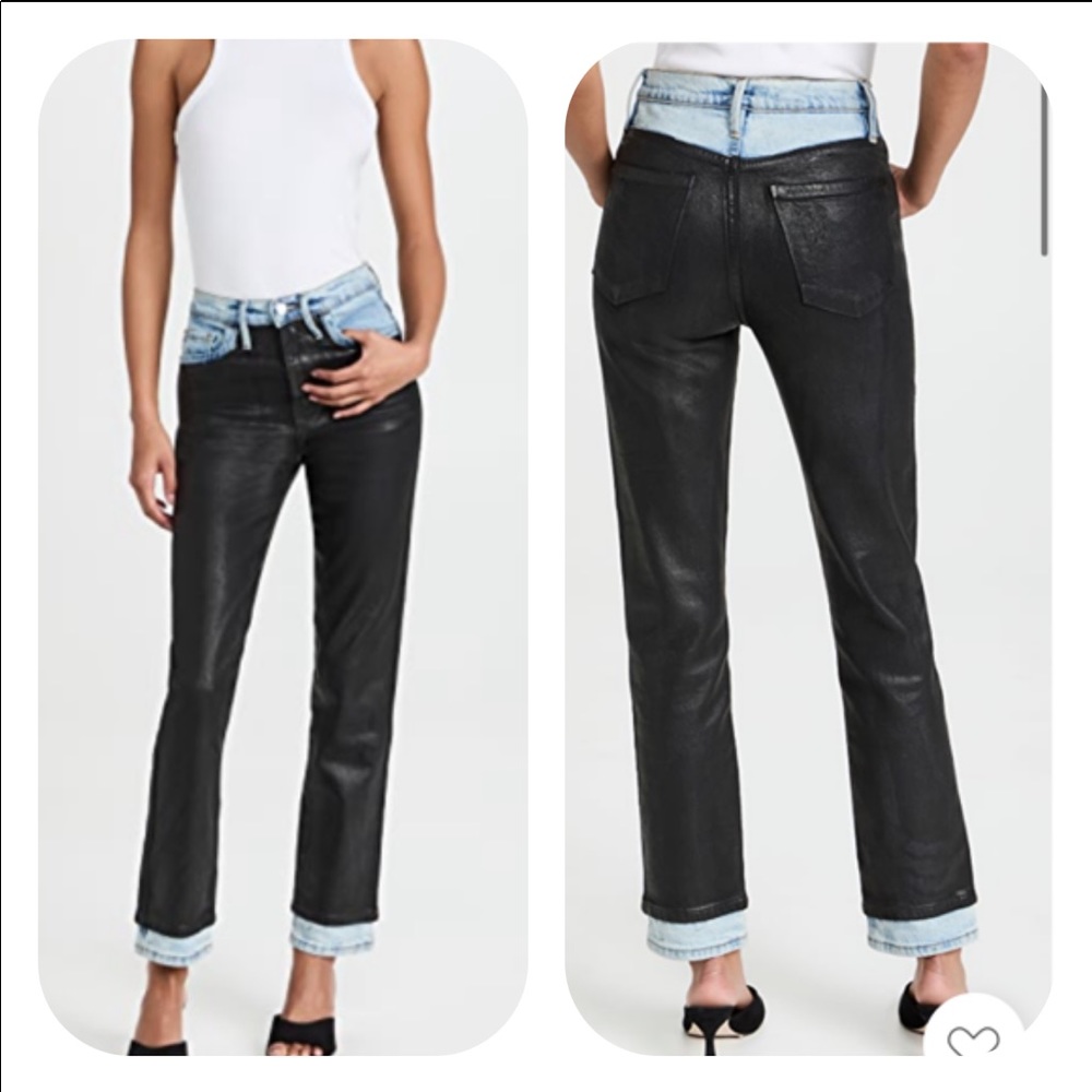 Frame Le Sylvie Slender Straight Black Ice Jeans
